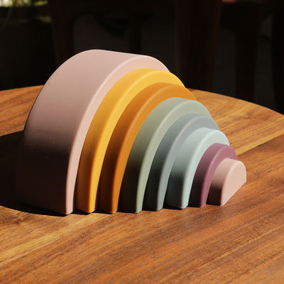 comprar Nova Educação Infantil Arco-íris de silicone Nuvem redonda Arcada Blocos de construção coloridos Brinquedos infantis de silicone coloridos online manufacture