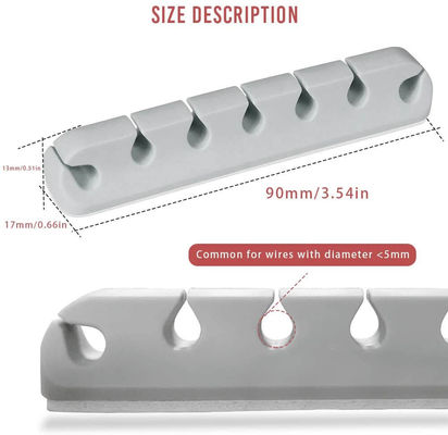 Fixação de fio de enrolador de fio de USB de silicone Clips de cabo de cabo Carregador Organizador de cabo de mesa