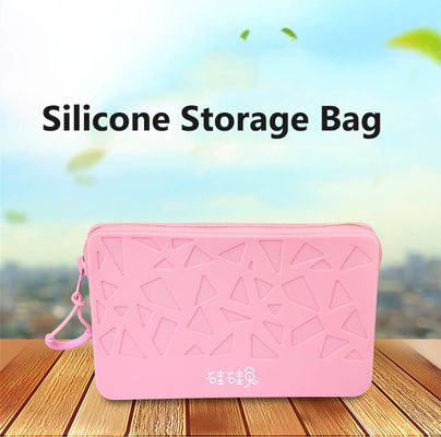 Saco cosmético de silicone personalizado organizador cosmético de grande capacidade fechadura à prova d'água saco cosmético de viagem portátil