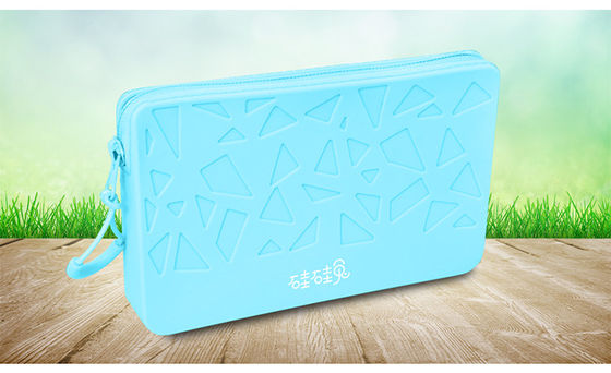 Saco de armazenamento de produtos cosméticos pequeno quadrado de silicone impermeável