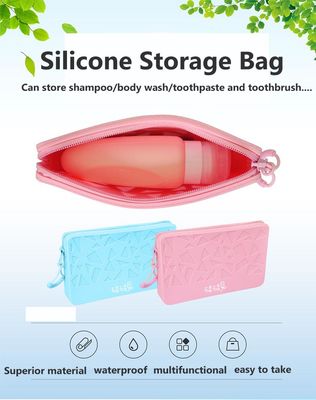 Saco cosmético do armazenamento da mudança do silicone da cor sólida da forma do saco do armazenamento do silicone do quadrado do coelho do silicone