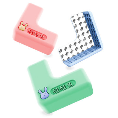 Protector de canto de silicone de coelho em forma de L para crianças Protector de canto anti-colisão para bebês Protector de canto não tóxico