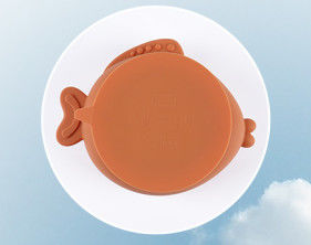 Tigela para bebês de silicone à prova de vazamentos Tigela de silicone em forma de peixe para comida complementar, tigela antiderrapante para utensílios de mesa para bebês