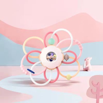 Os brinquedos da educação do enigma do silicone das crianças, bebê ferveram a vara de moedura da goma, mão que agarra a bola, brinquedo sensorial