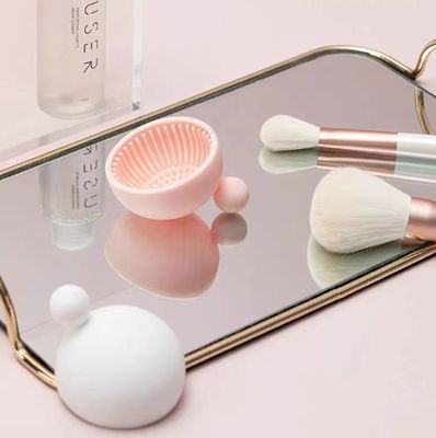 Caixa de ferramentas de limpeza de silicone Resistente ao calor e fácil de limpar para escova de maquiagem reutilizável